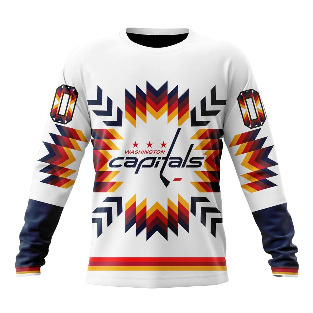 NHL Washington Capitals Special Design With Native Pattern St2302 Long Sleeved Sweatshirt 