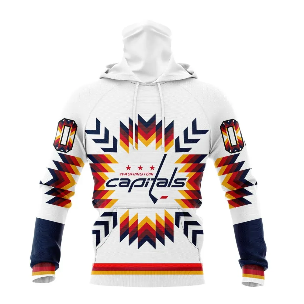 NHL Washington Capitals Special Design With Native Pattern St2302 Mask Hoodie