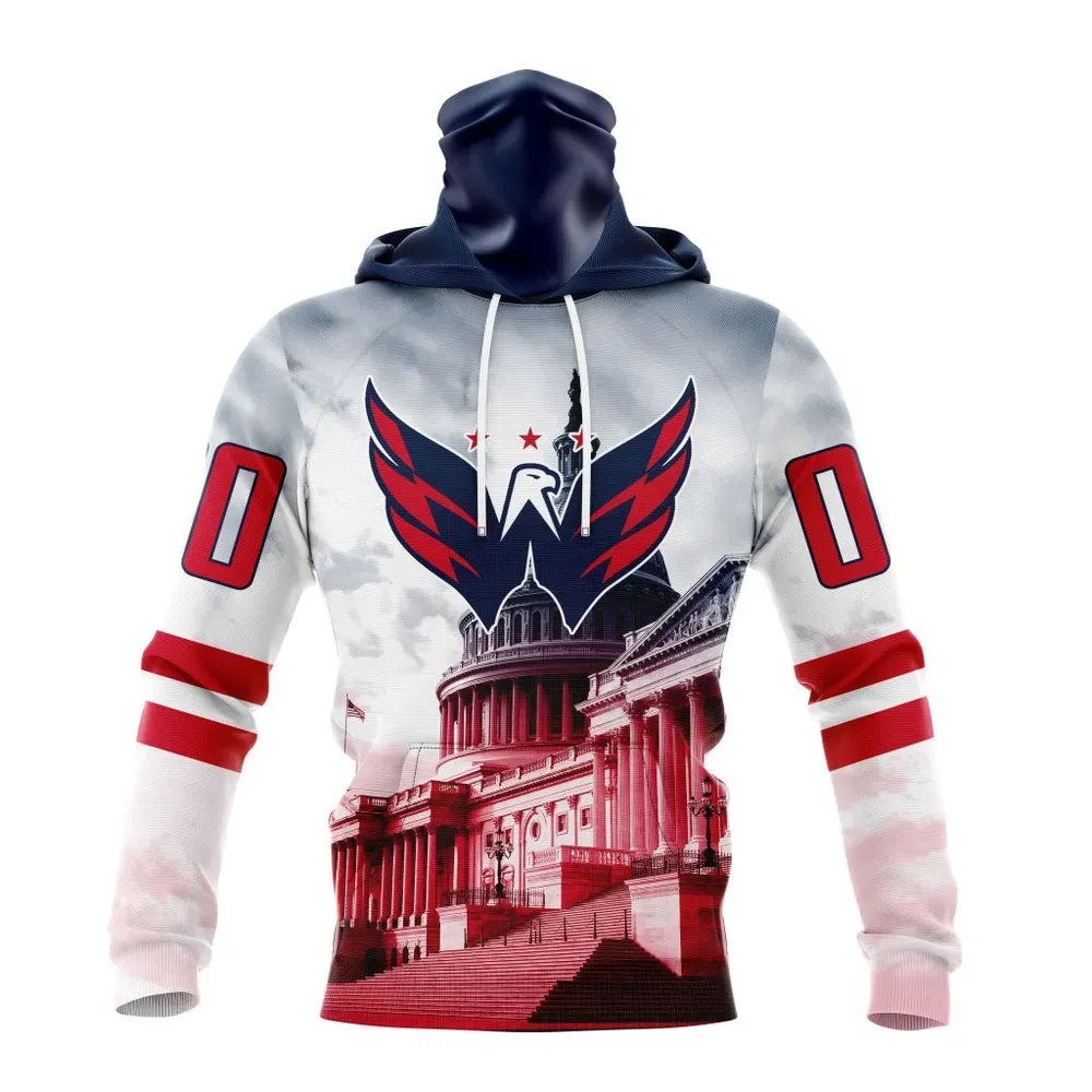 NHL Washington Capitals Special Design With The Capitol Building St2301 Mask Hoodie