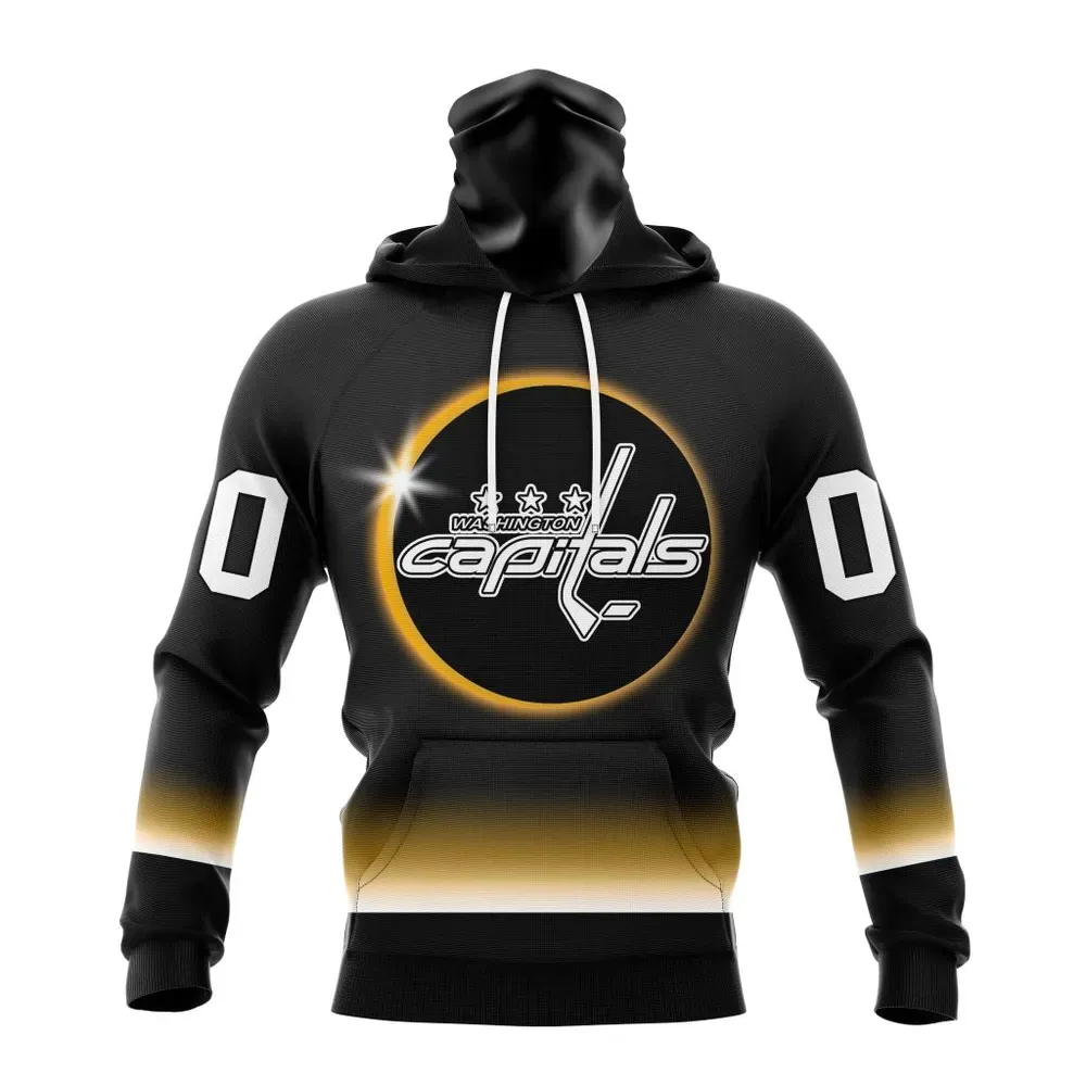 NHL Washington Capitals Special Eclipse Design St2401 Mask Hoodie