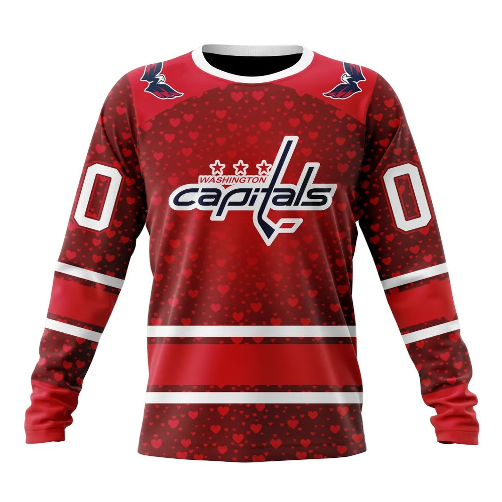 NHL Washington Capitals Special Gift For Valentines Day St2401 Long Sleeved Sweatshirt 