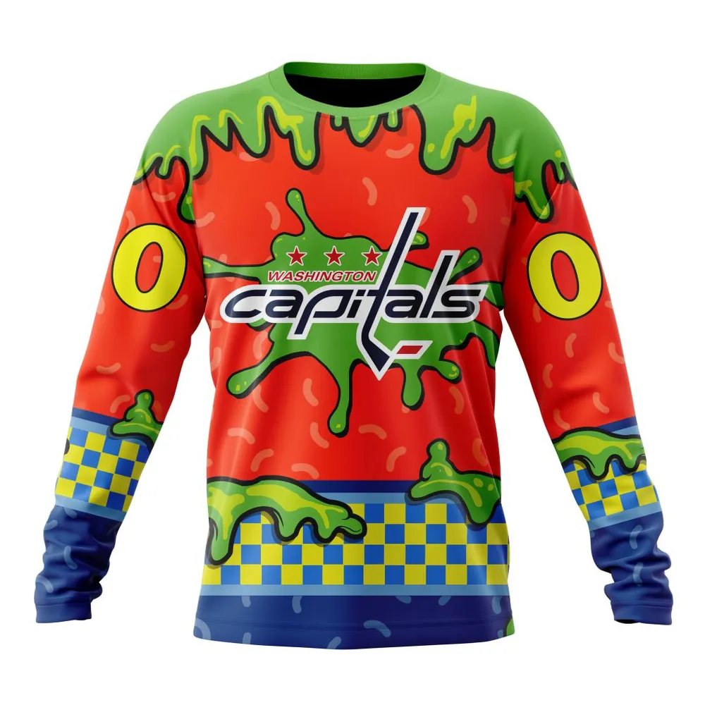 NHL Washington Capitals Special Nickelodeon Design St2301 Long Sleeved Sweatshirt 