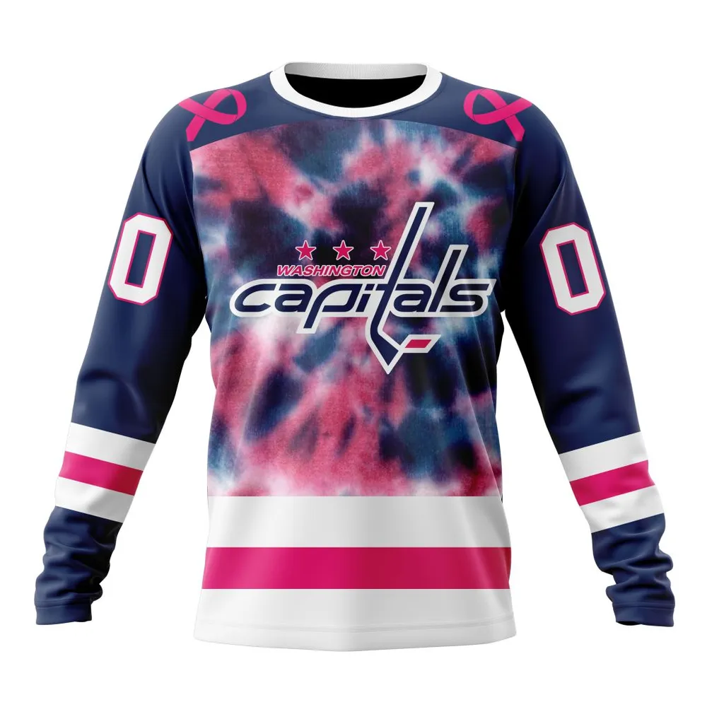 NHL Washington Capitals Special Pink October Fight Breast Cancer St2303 Long Sleeved Sweatshirt 