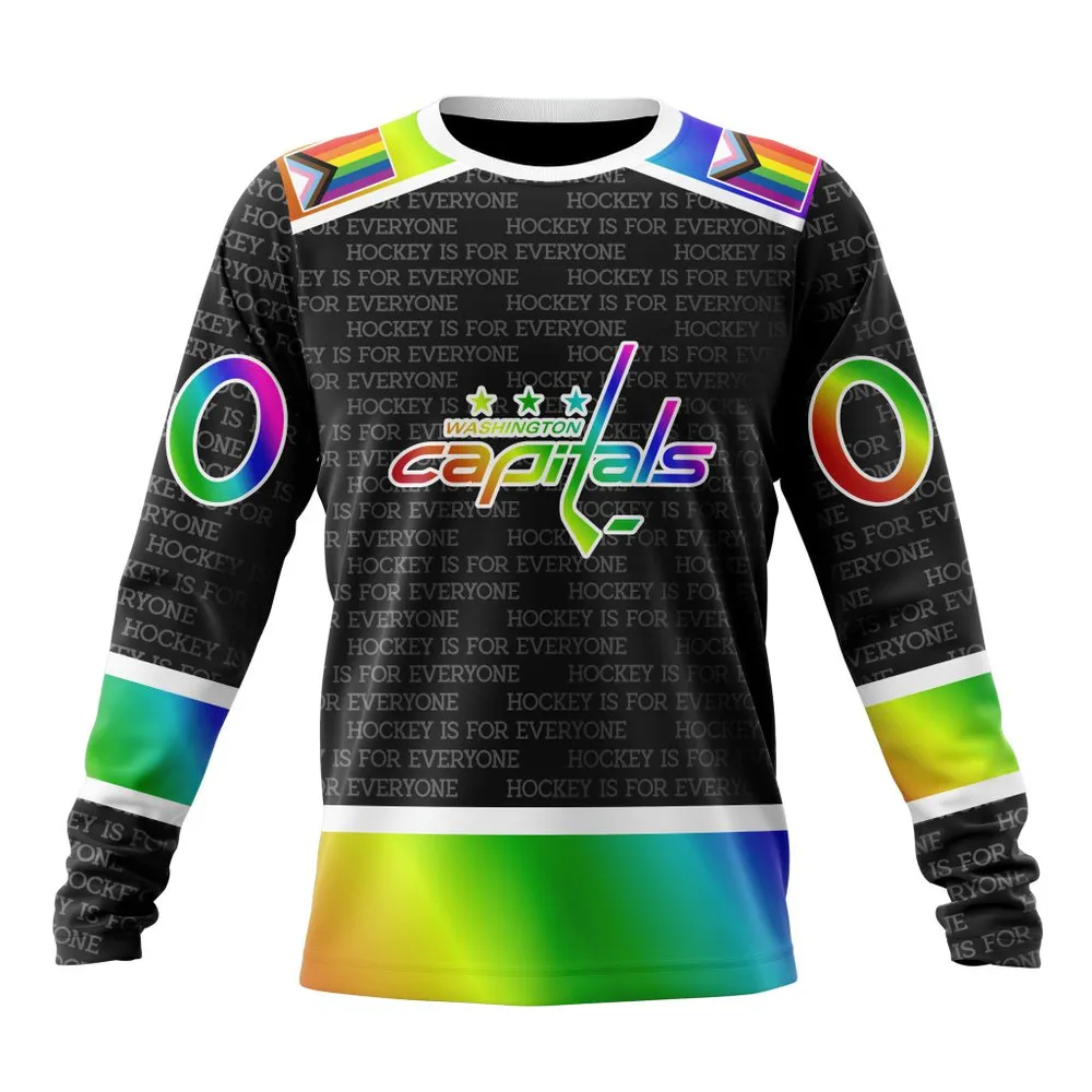 NHL Washington Capitals Special Pride Design Hockey Is For Everyone Long Sleeved Sweatshirt 