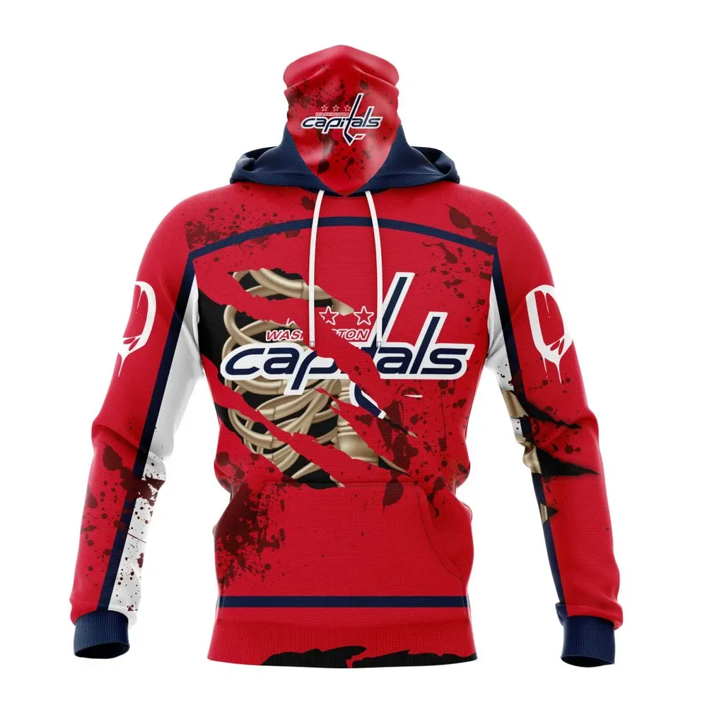 NHL Washington Capitals | Specialized Design Jersey With Your Ribs For Halloween Mask Hoodie