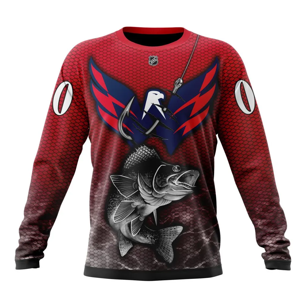 NHL Washington Capitals | Specialized Fishing Style St2201 Long Sleeved Sweatshirt 