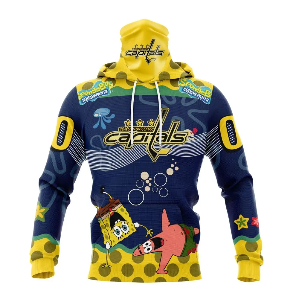 NHL Washington Capitals | Specialized Jersey With Spongebob Mask Hoodie