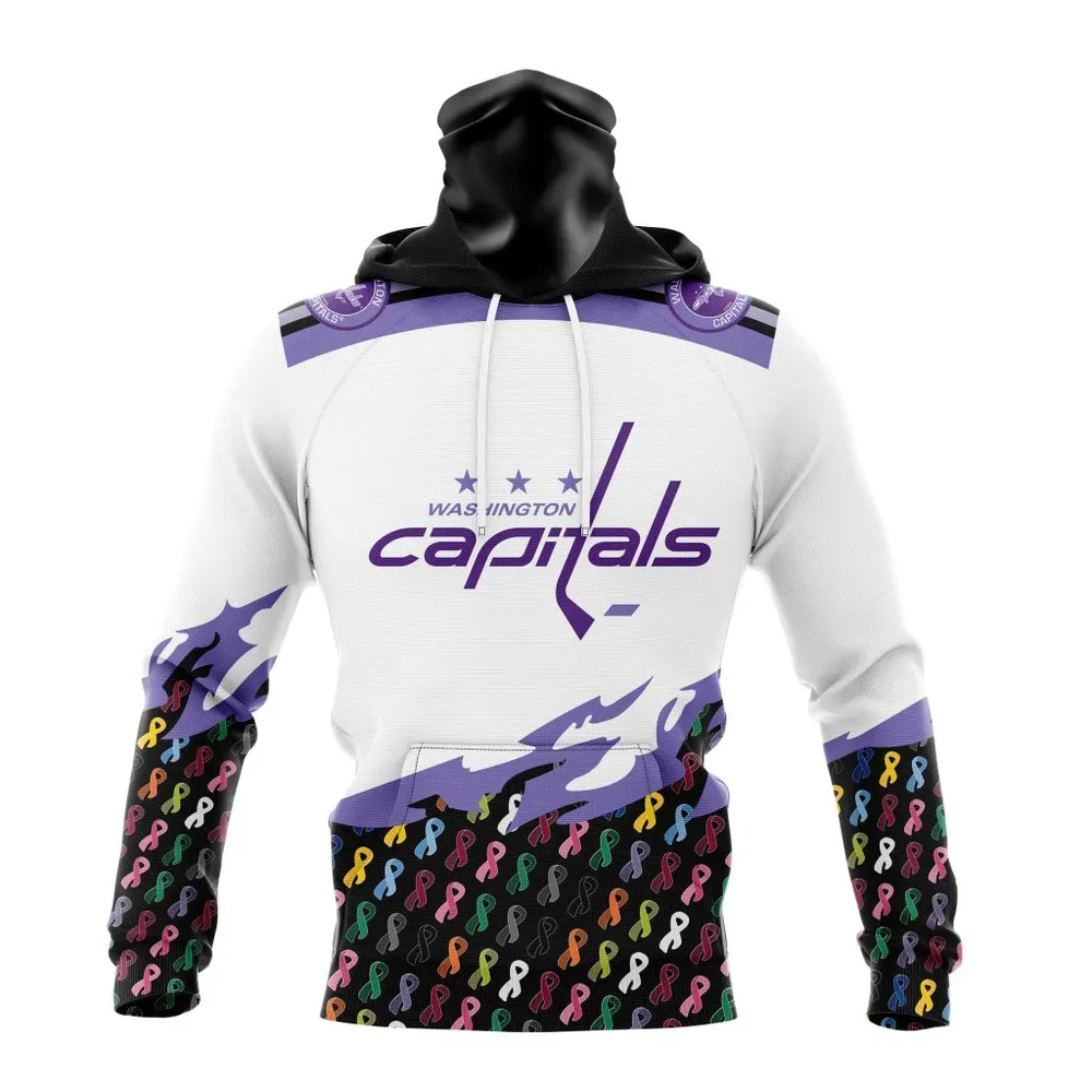 NHL Washington Capitals | Specialized Kits In October We Stand Together We Can Beat Cancer Mask Hoodie