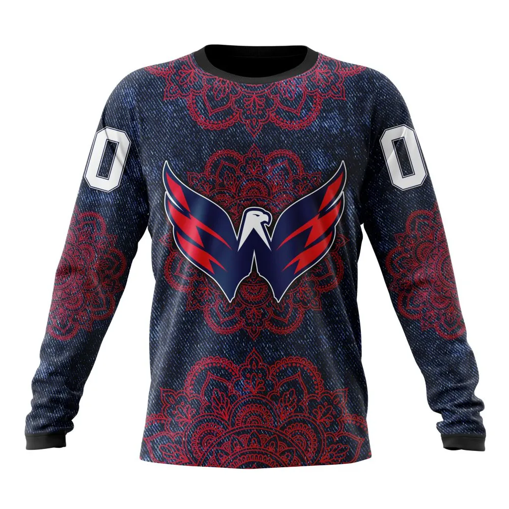 NHL Washington Capitals | Specialized Mandala Style St2201 Long Sleeved Sweatshirt 