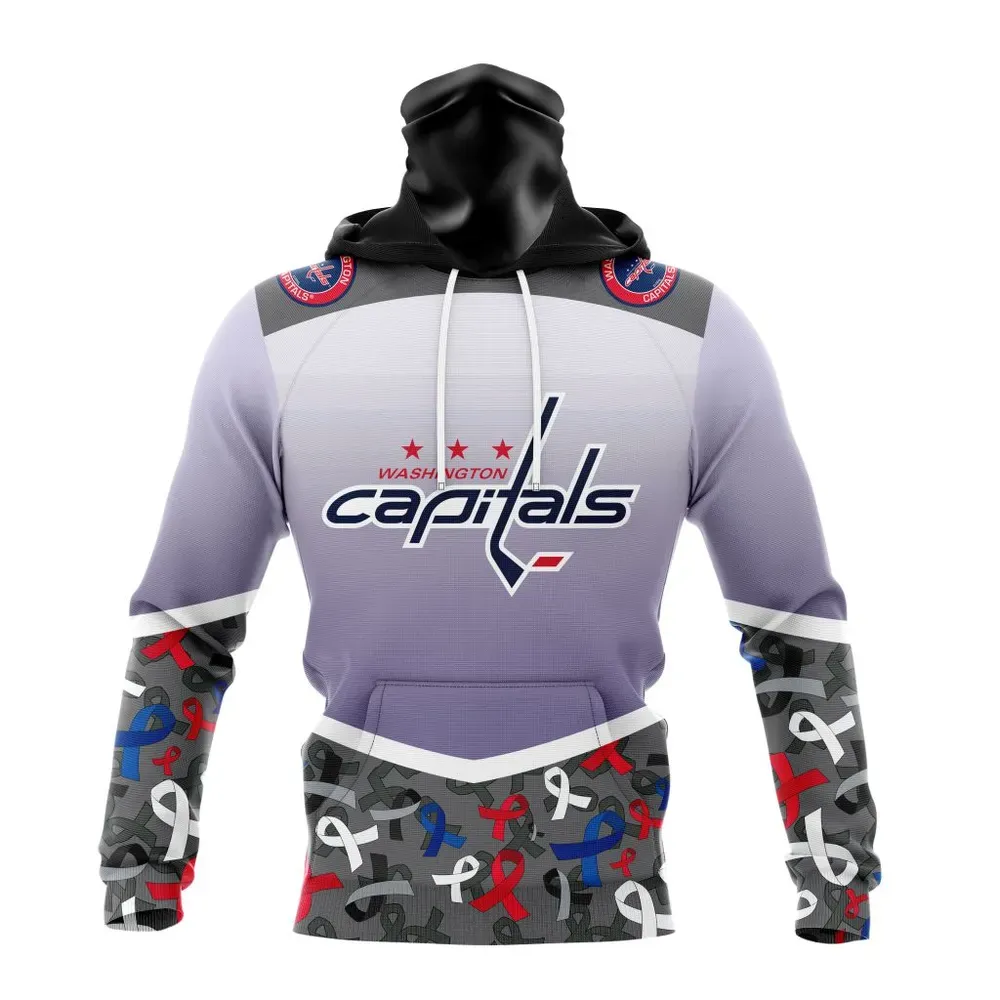 NHL Washington Capitals | Specialized Sport Fights Again All Cancer V0122 Mask Hoodie