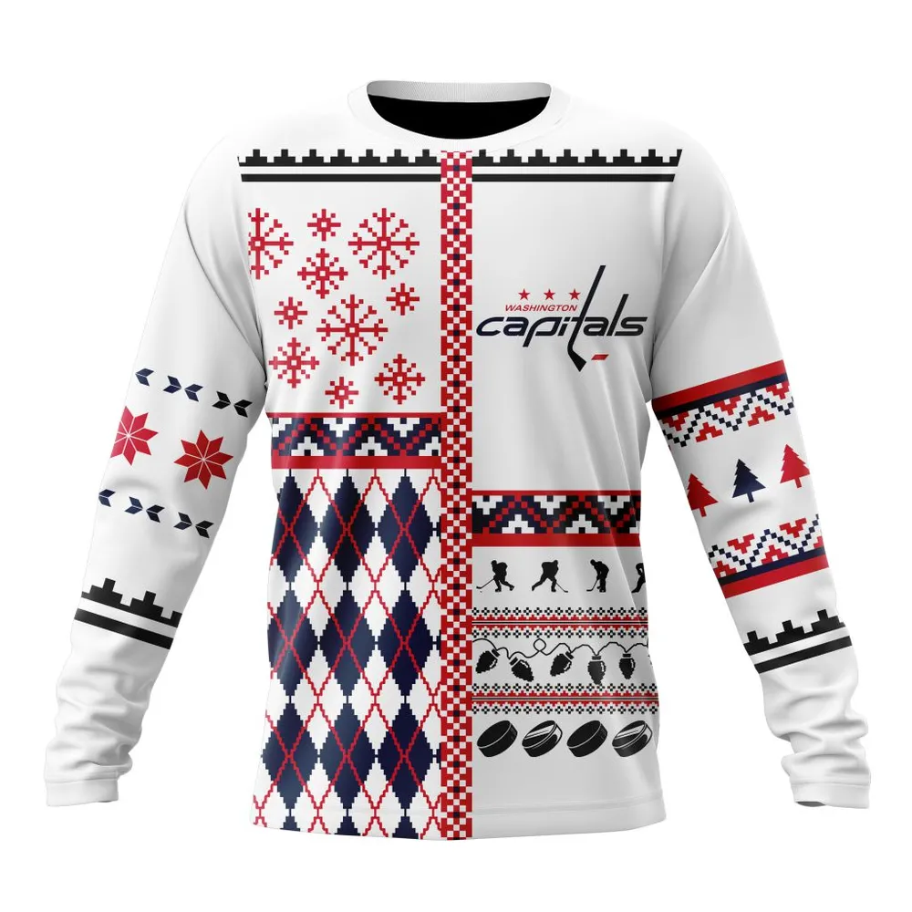 NHL Washington Capitals | Specialized Unisex Christmas Is Coming V01 Long Sleeved Sweatshirt 