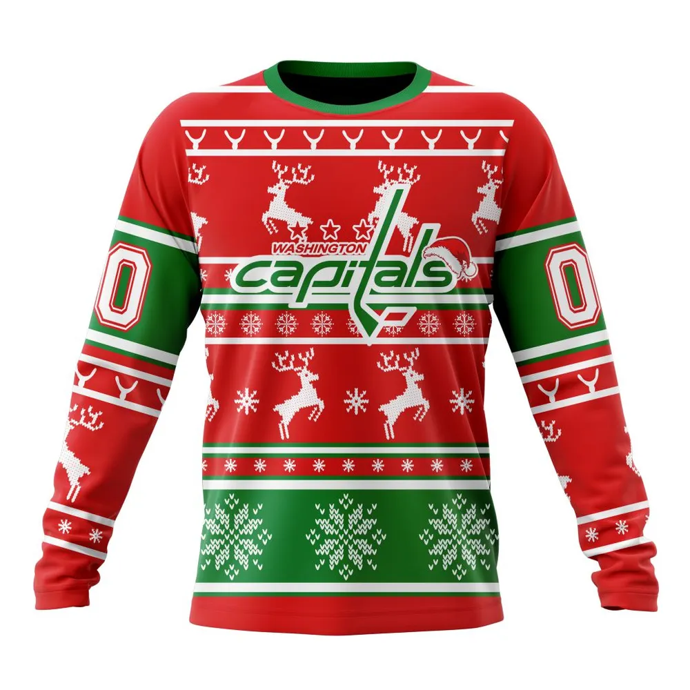 NHL Washington Capitals | Specialized Unisex Christmas Is Coming V02 Long Sleeved Sweatshirt 