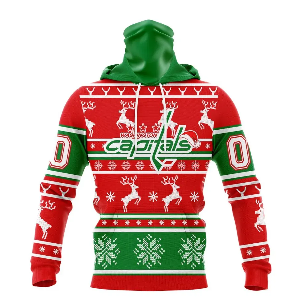 NHL Washington Capitals | Specialized Unisex Christmas Is Coming V02 Mask Hoodie