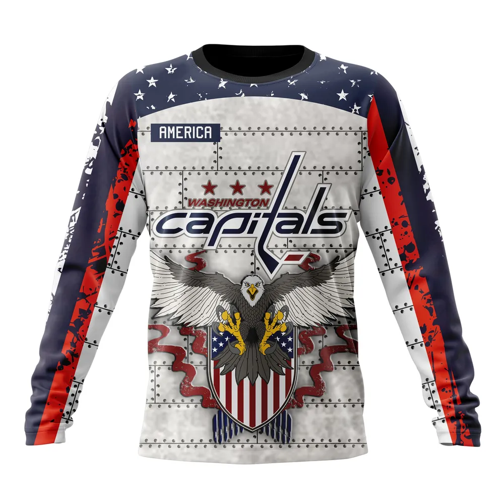 NHL Washington Capitals | Specialized Unisex In Us Concepts V0222 Long Sleeved Sweatshirt 