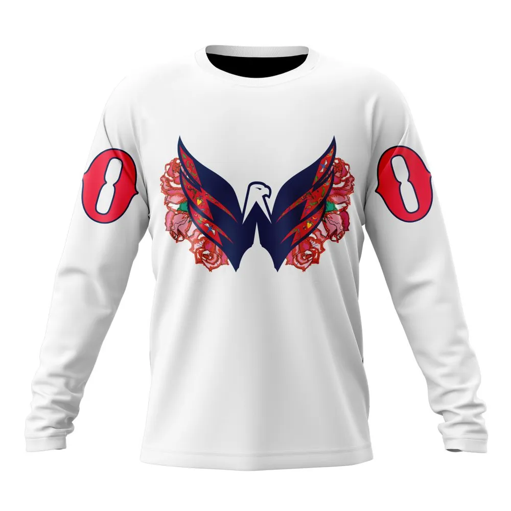 NHL Washington Capitals | Specialized Unisex Kits Dia De Muertos Long Sleeved Sweatshirt 