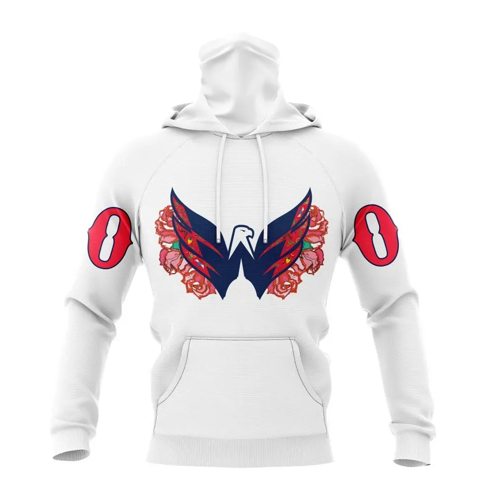 NHL Washington Capitals | Specialized Unisex Kits Dia De Muertos Mask Hoodie