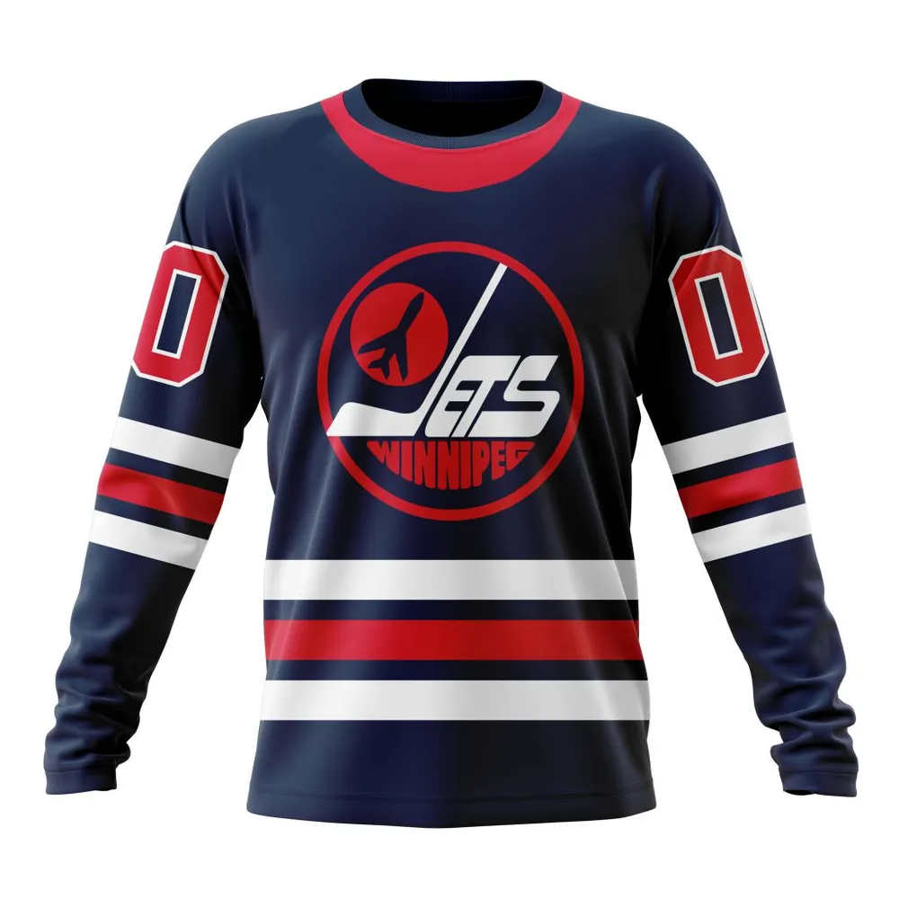 NHL Winnipeg Jets Personalize Alternate Kits Long Sleeved Sweatshirt 