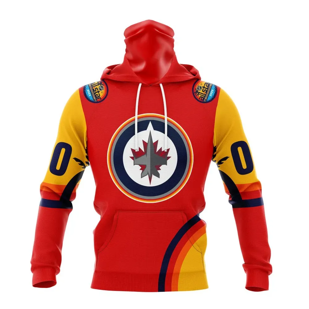 NHL Winnipeg Jets Special All-Star Game Design With Florida Sunset Mask Hoodie