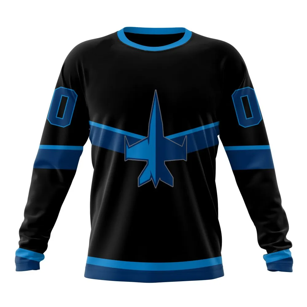 NHL Winnipeg Jets Special Blackout Design St2401 Long Sleeved Sweatshirt 