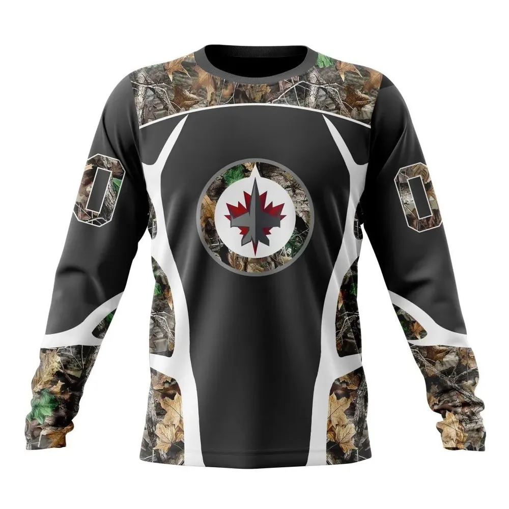 NHL Winnipeg Jets Special Camo Hunting Design V2302 Long Sleeved Sweatshirt 