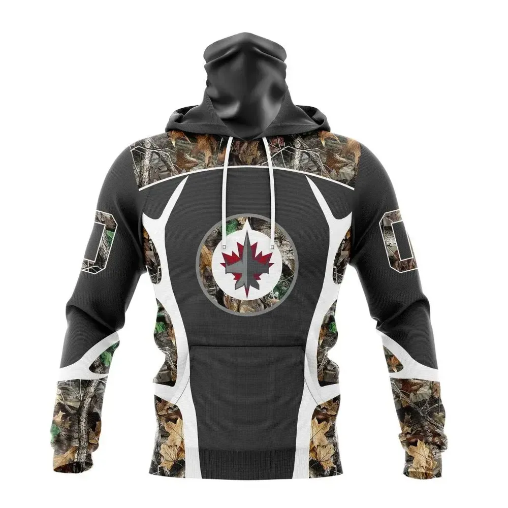 NHL Winnipeg Jets Special Camo Hunting Design V2302 Mask Hoodie