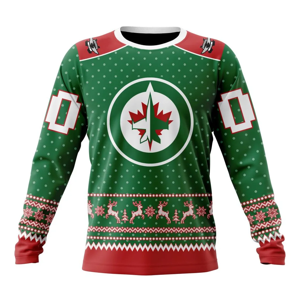 NHL Winnipeg Jets Special Christmas Apparel St2201 Long Sleeved Sweatshirt 