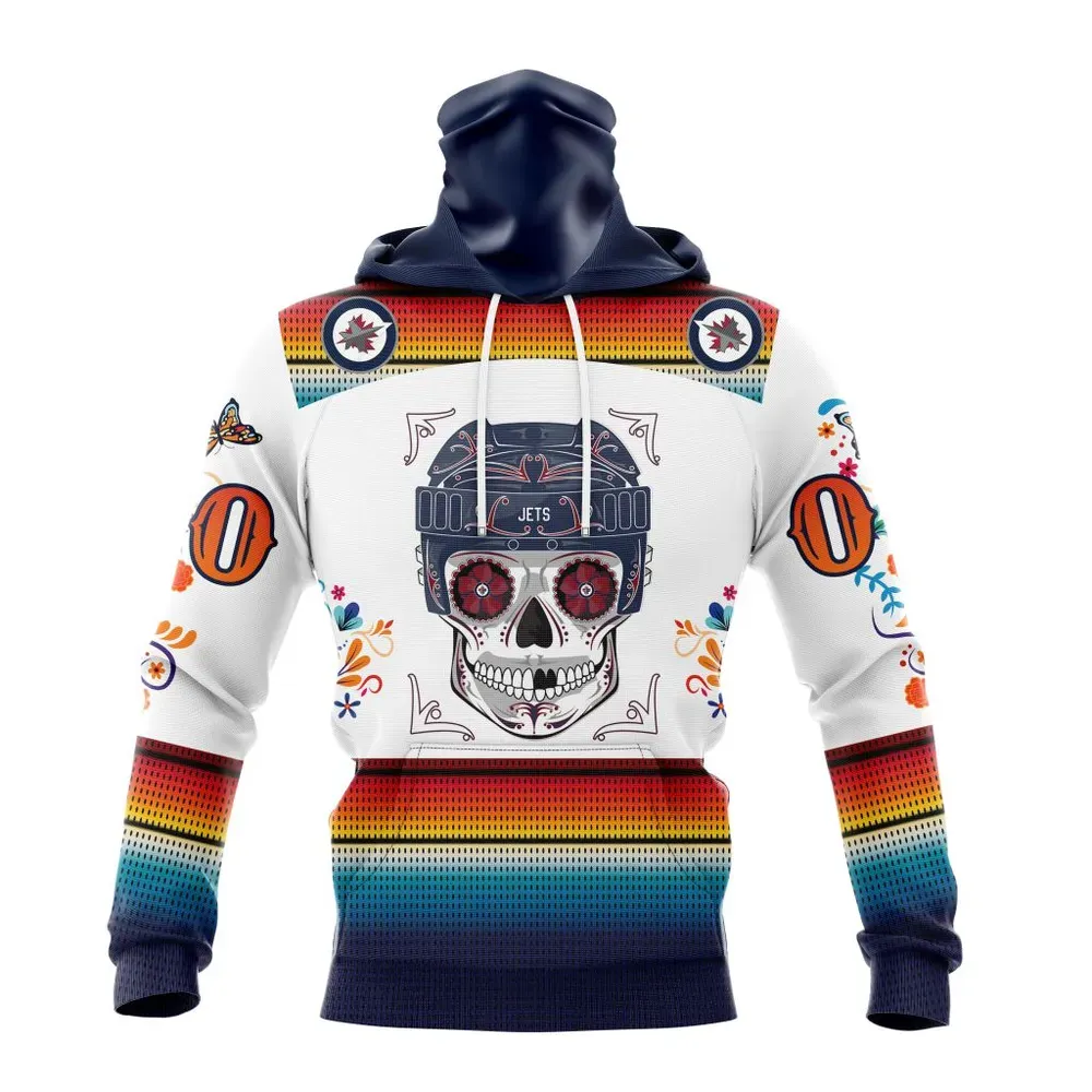 NHL Winnipeg Jets Special Design For Dia De Los Muertos St2301 Mask Hoodie