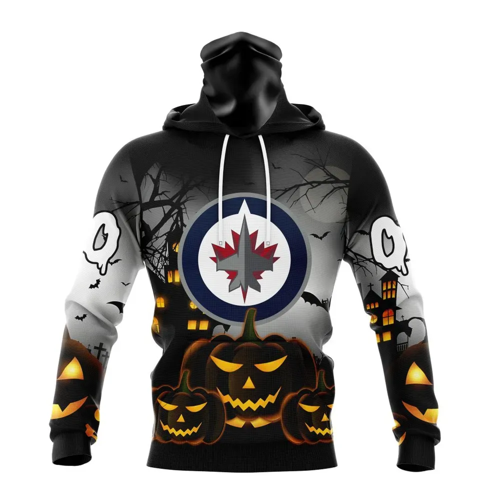 NHL Winnipeg Jets Special Design For Halloween St2302 Mask Hoodie