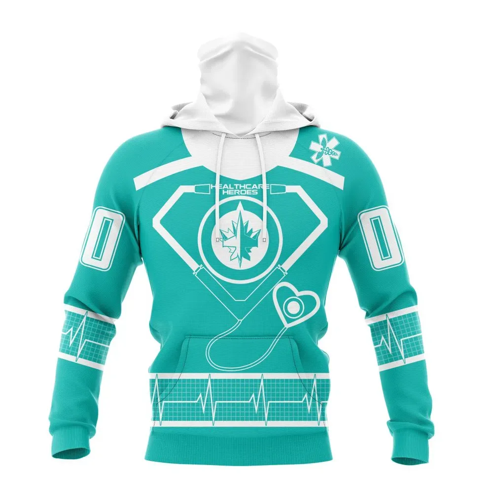 NHL Winnipeg Jets Special Design Honoring Healthcare Heroes St2301 Mask Hoodie