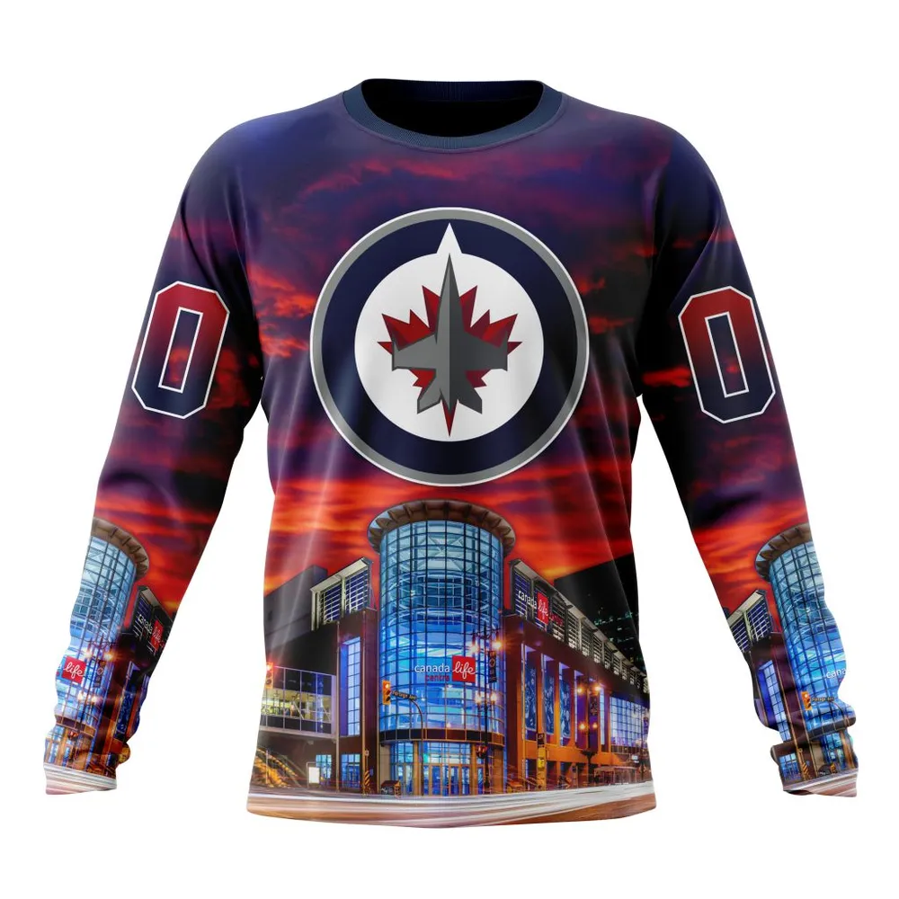 NHL Winnipeg Jets Special Design With Canada Life Centre St2401 Long Sleeved Sweatshirt 