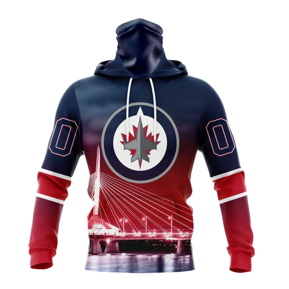 NHL Winnipeg Jets Special Design With Esplanade Riel St2301 Mask Hoodie