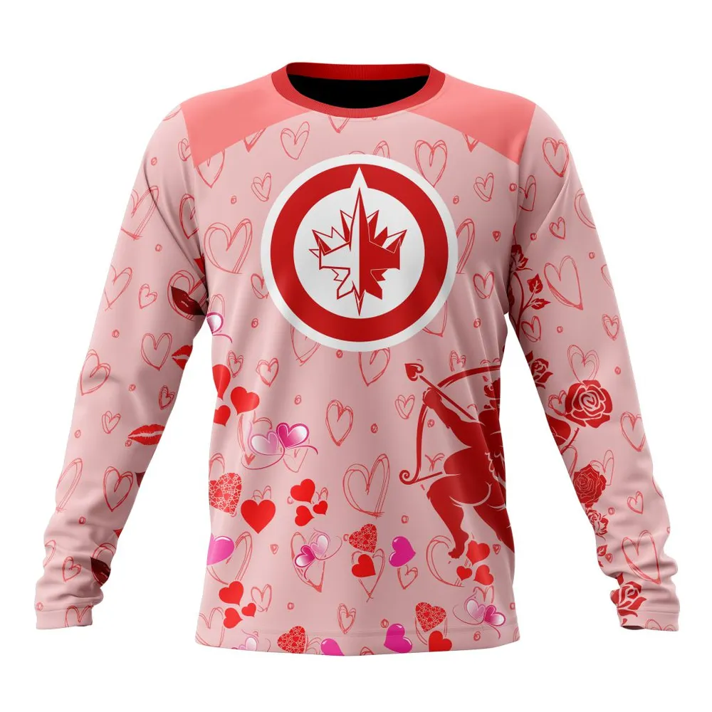 NHL Winnipeg Jets Special Gift For Valentines Day St2402 Long Sleeved Sweatshirt 