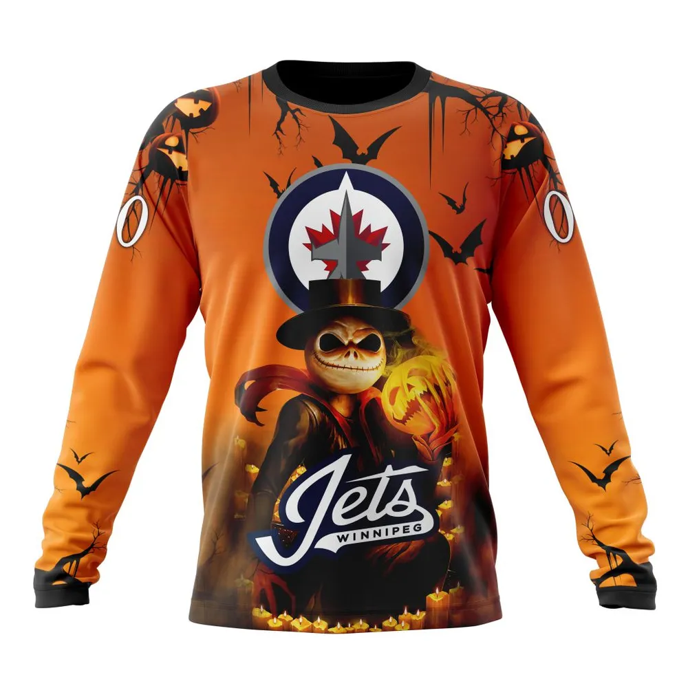 NHL Winnipeg Jets Special Halloween Concepts St2201 Long Sleeved Sweatshirt 