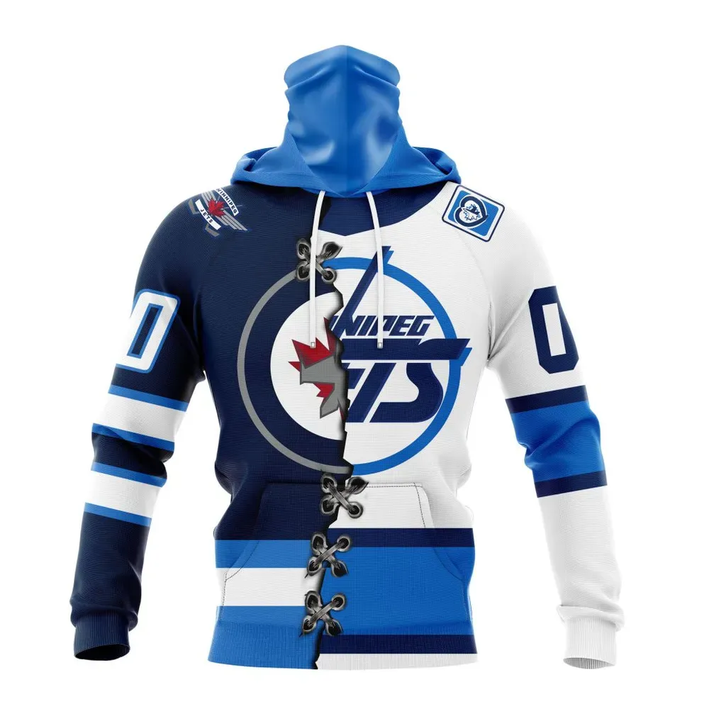 NHL Winnipeg Jets Special Home Mix Reverse Retro Personalized Kits Mask Hoodie