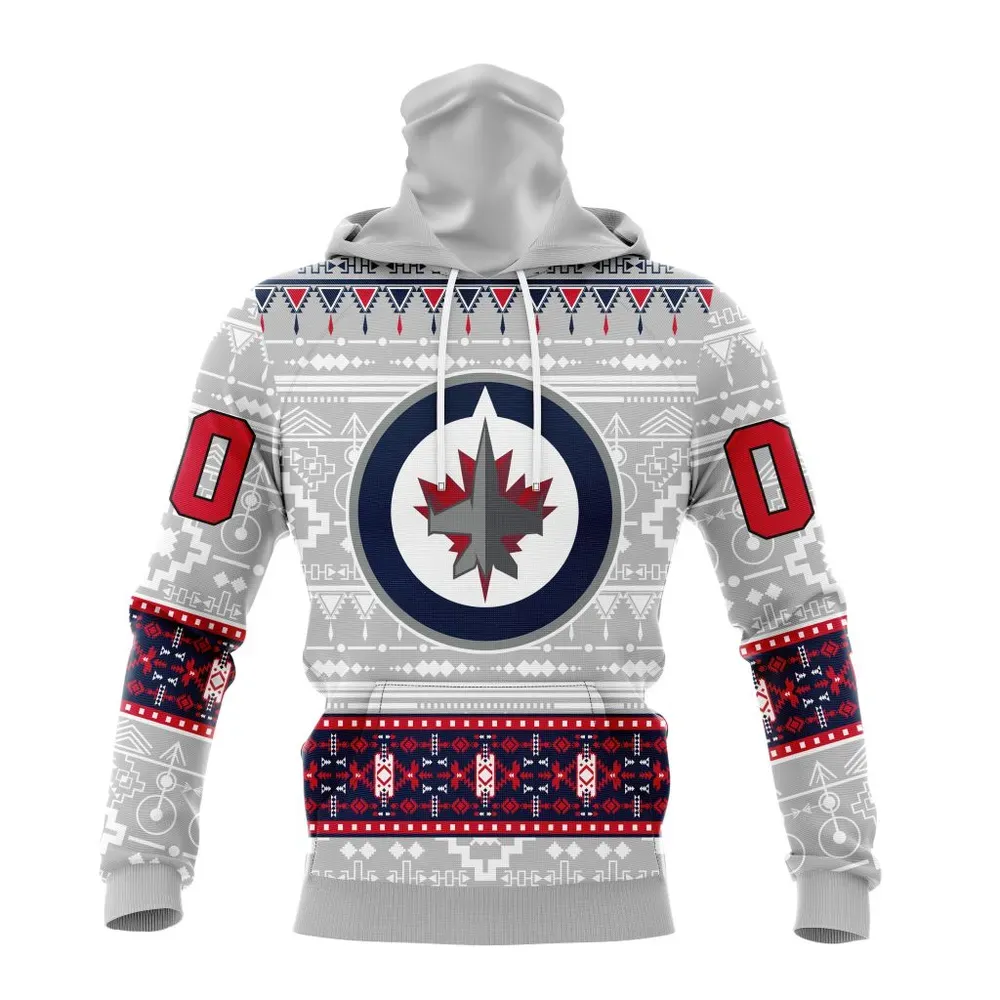 NHL Winnipeg Jets Special Native Design St2302 Mask Hoodie