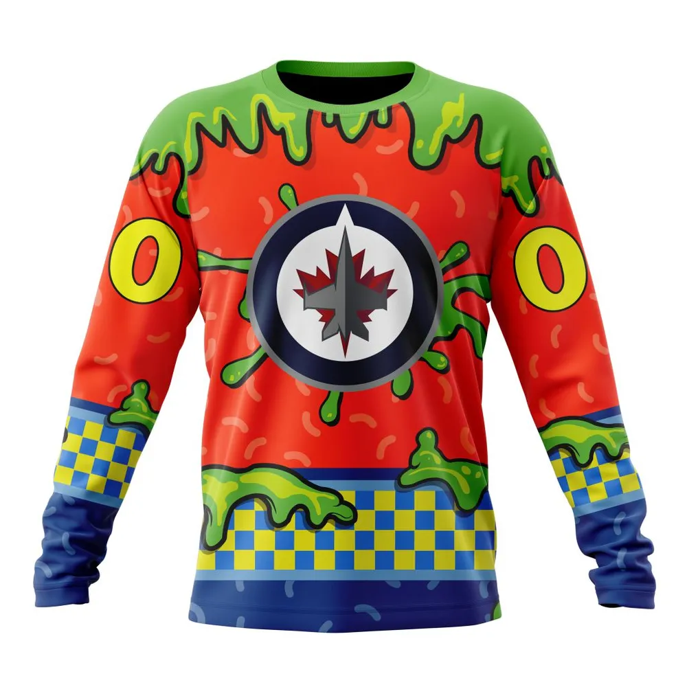 NHL Winnipeg Jets Special Nickelodeon Design St2301 Long Sleeved Sweatshirt 