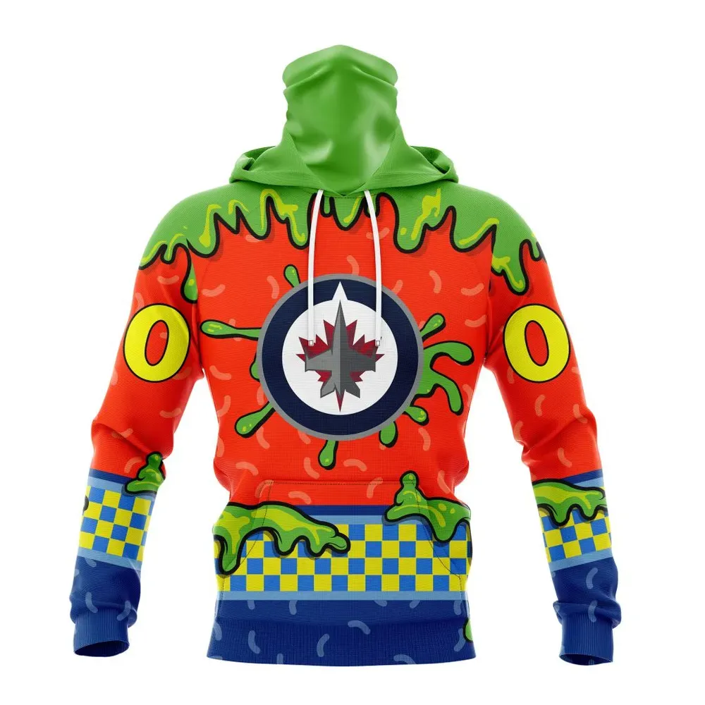 NHL Winnipeg Jets Special Nickelodeon Design St2301 Mask Hoodie