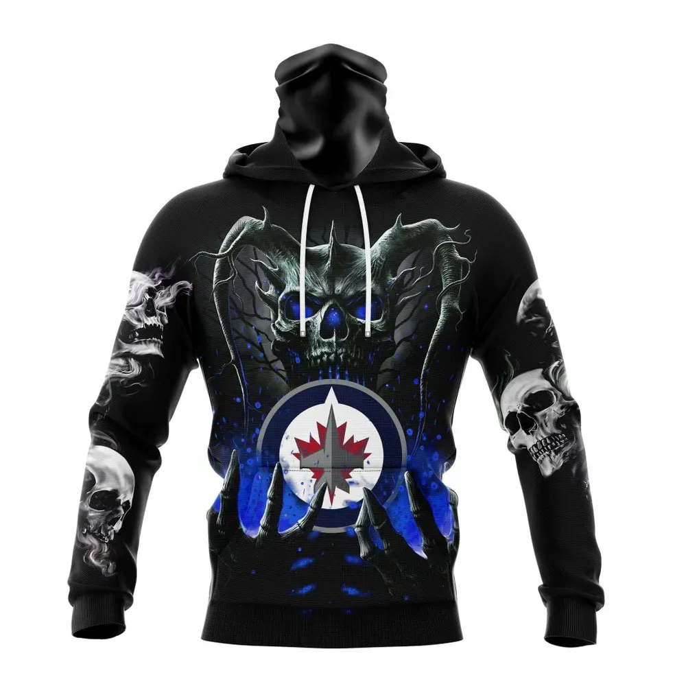 NHL Winnipeg Jets Special Skull Art Design St2301 Mask Hoodie