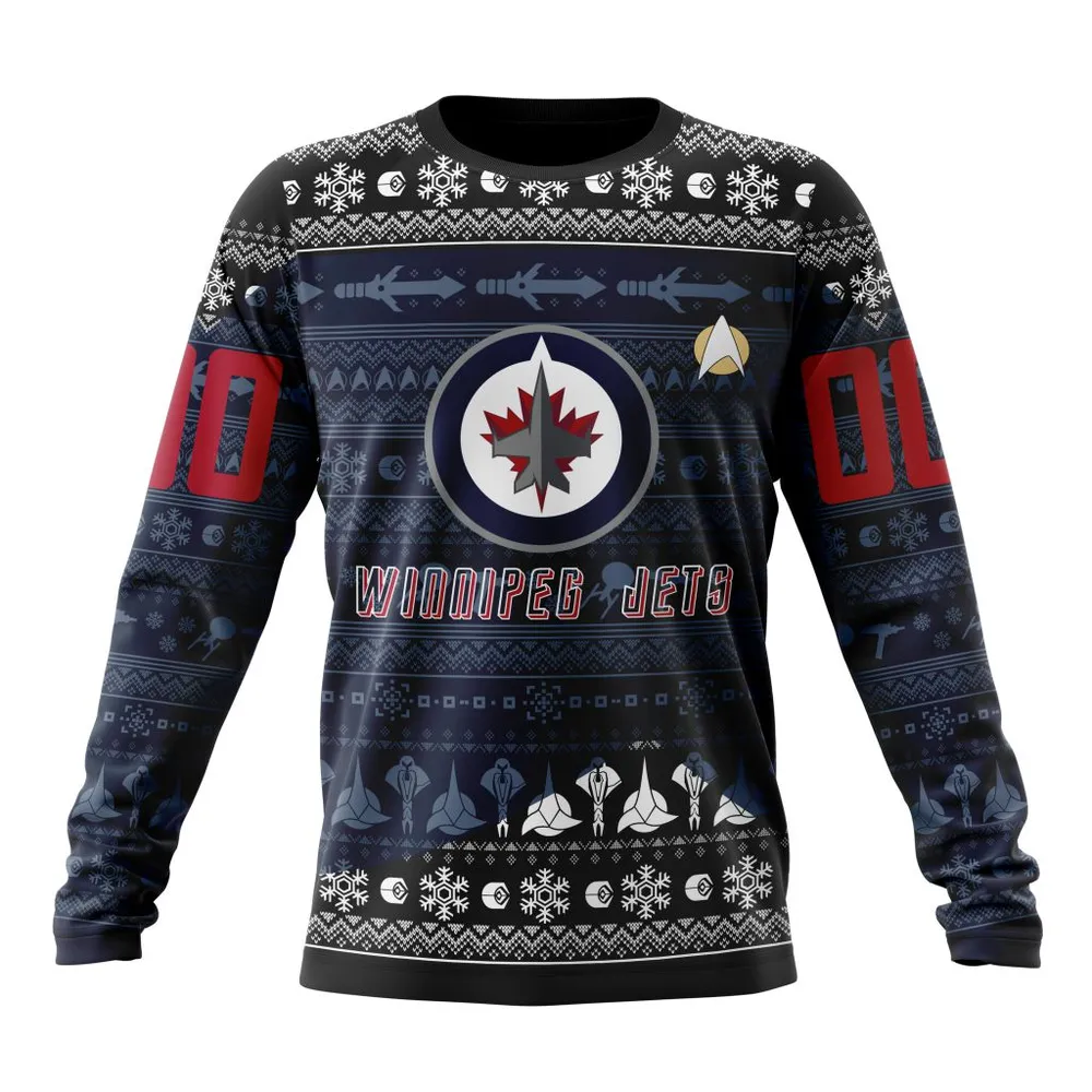 NHL Winnipeg Jets Special Star Trek Design St2201 Long Sleeved Sweatshirt 