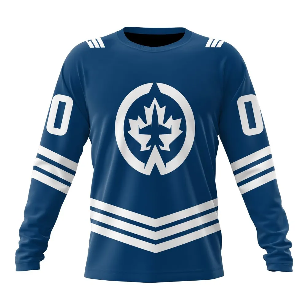 NHL Winnipeg Jets Special Two-Tone Design St2401 Long Sleeved Sweatshirt 