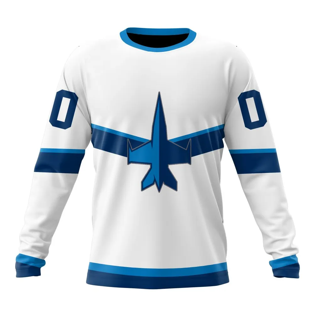 NHL Winnipeg Jets Special Whiteout Design St2401 Long Sleeved Sweatshirt 