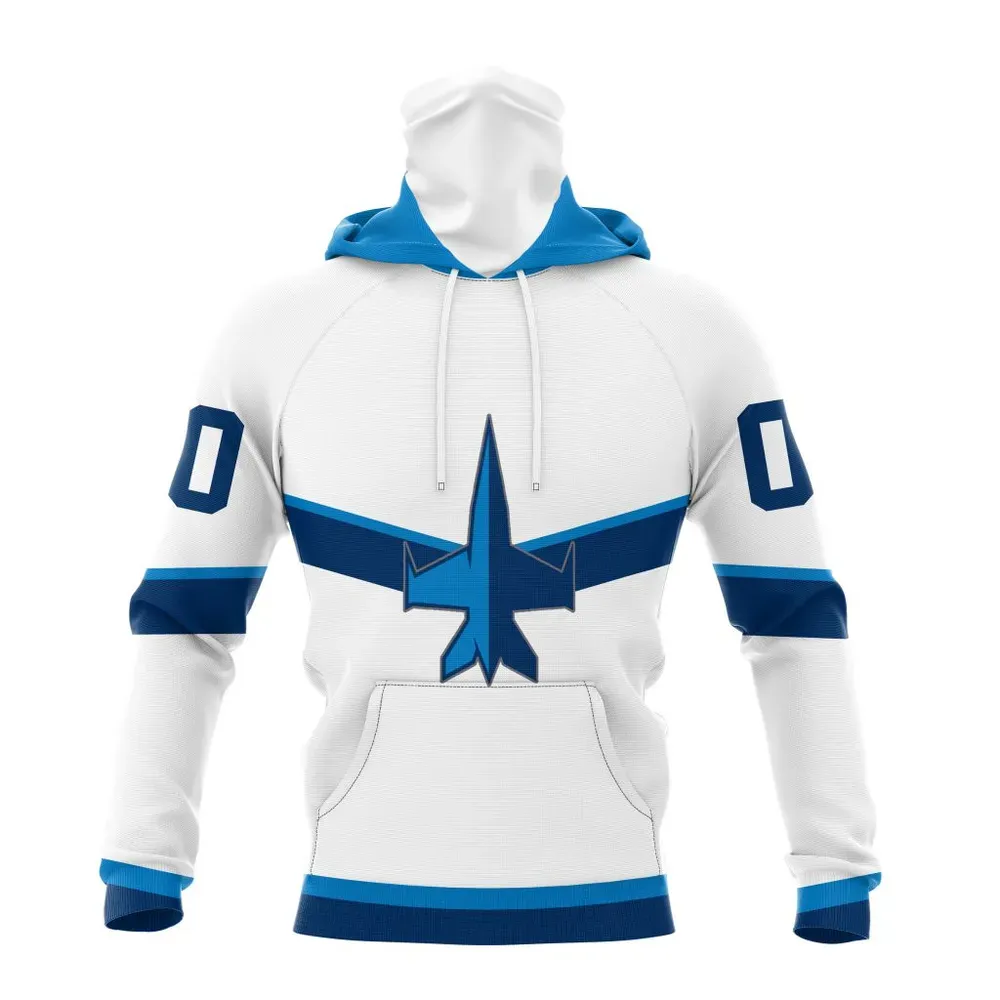 NHL Winnipeg Jets Special Whiteout Design St2401 Mask Hoodie