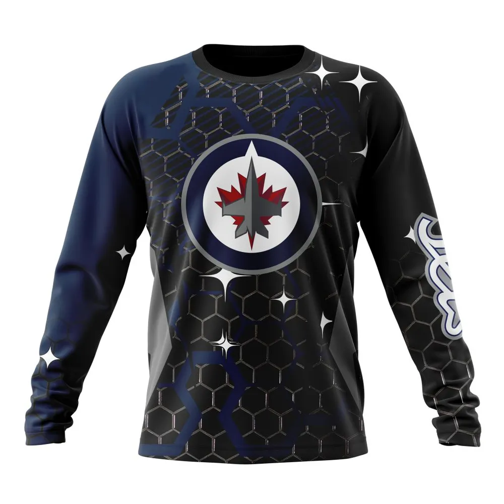 NHL Winnipeg Jets | Specialized Design With Motocross Syle V0222 Long Sleeved Sweatshirt 