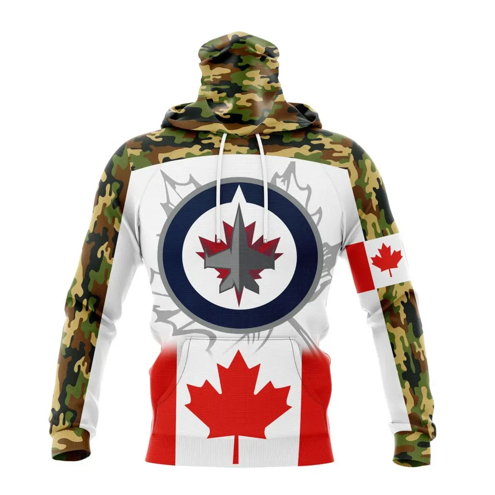 NHL Winnipeg Jets | Specialized Design With Our Canada Flag Mask Hoodie