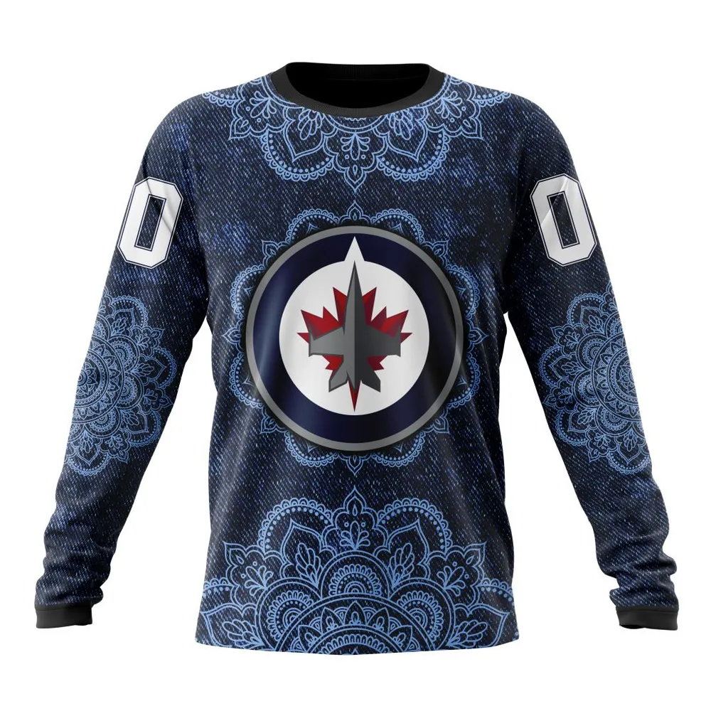 NHL Winnipeg Jets | Specialized Mandala Style St2201 Long Sleeved Sweatshirt 