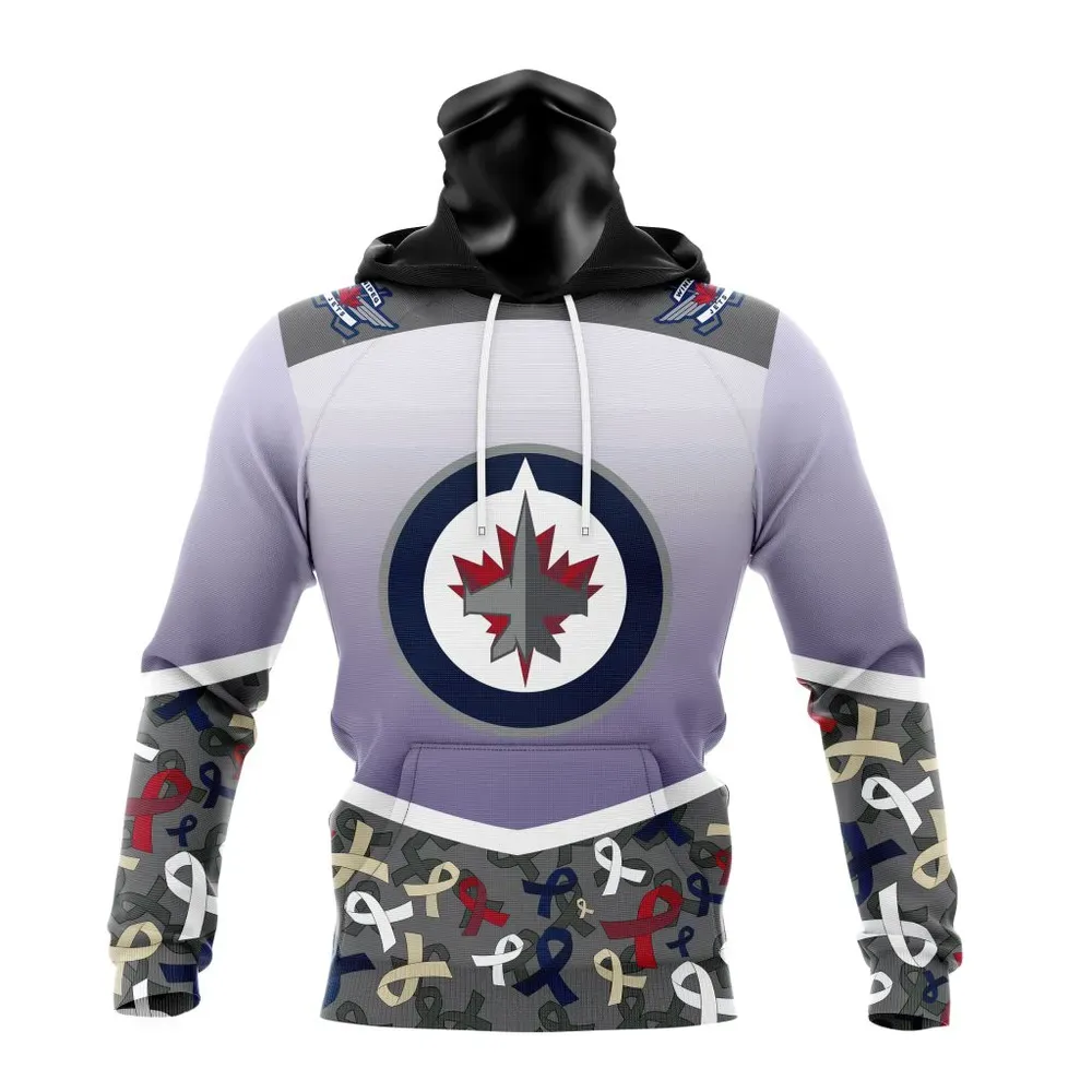 NHL Winnipeg Jets | Specialized Sport Fights Again All Cancer V0122 Mask Hoodie