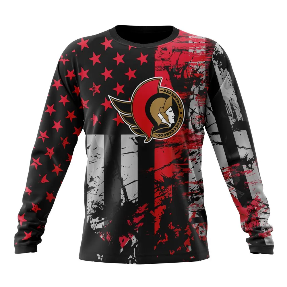 Ottawa Senators Specialized Jersey For America Long Sleeved Sweatshirt 