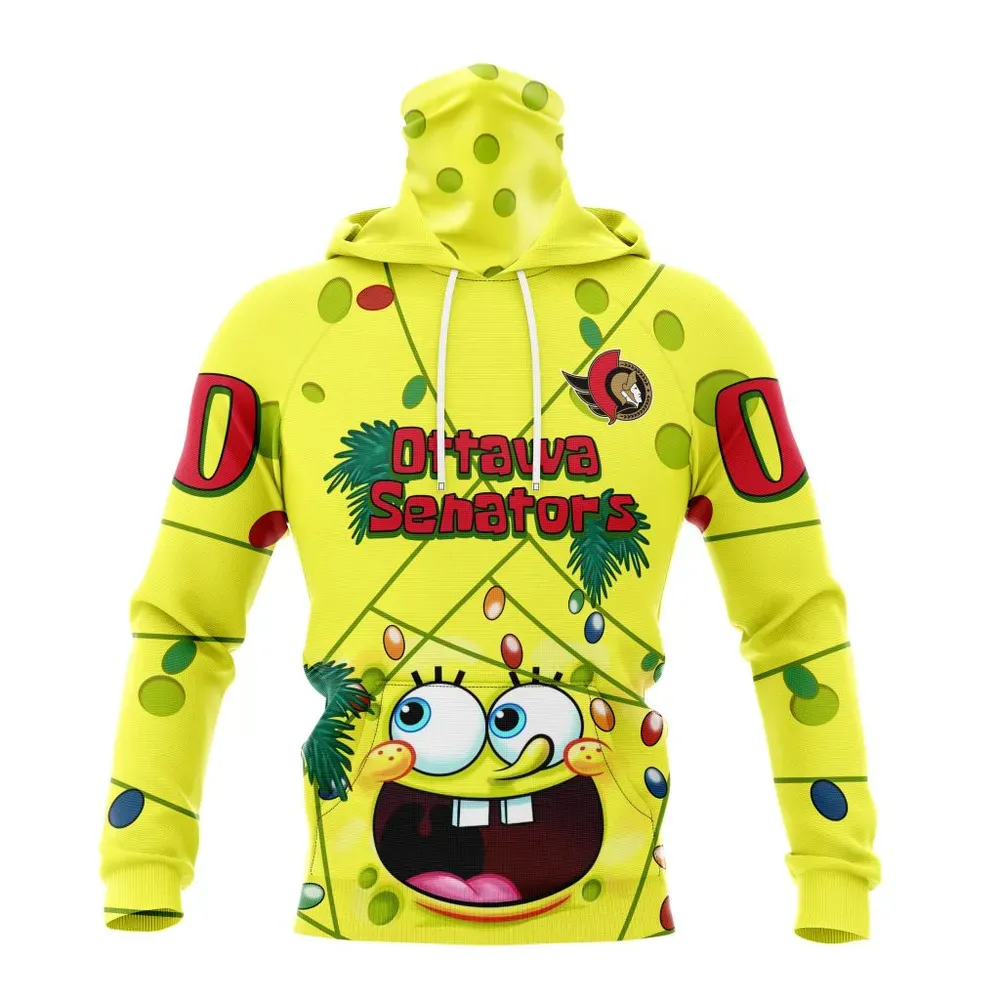 Ottawa Senators Specialized Jersey With Spongebob V0122 Mask Hoodie