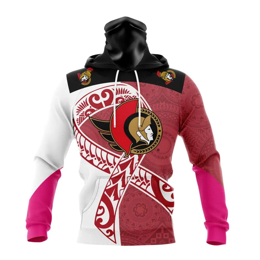 Ottawa Senators Specialized Samoa Fights Cancer Jersey Mask Hoodie