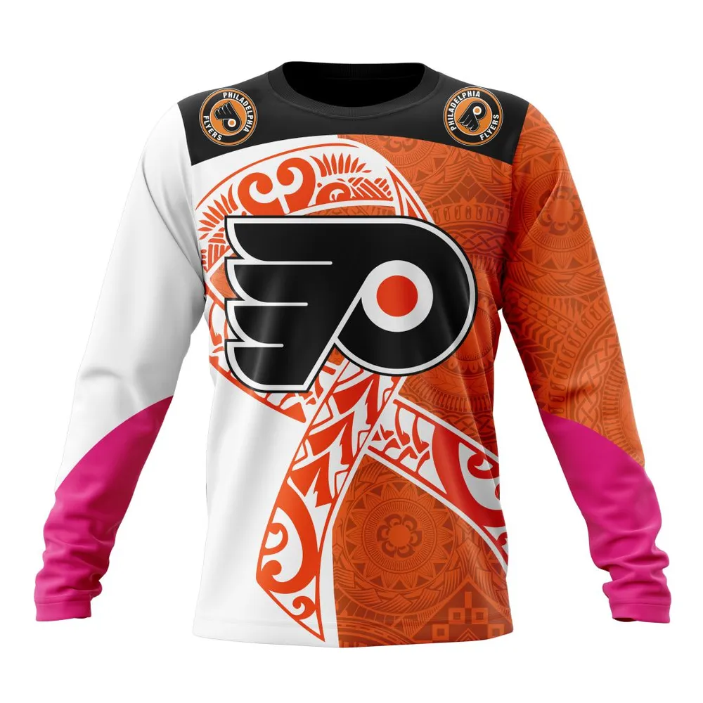 Philadelphia Flyers | Specialized Samoa Fights Cancer Jersey Long Sleeved Sweatshirt 